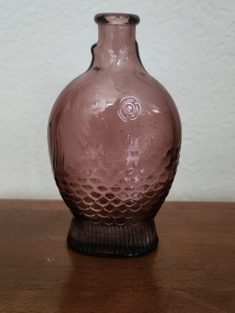 Vintage Wheaton Dr. Fisch's Bitters Fish Bottle Purple Glass